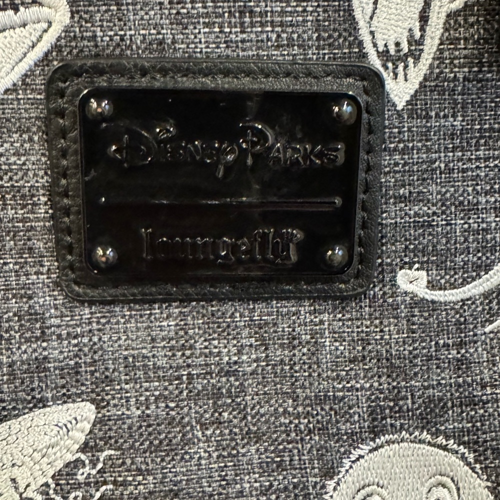 Disney Gray Fabric Patch Backpack with Embroidere… - image 3